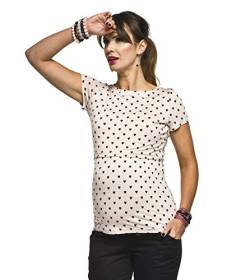 Torelle Damen 2in1 Umstandsshirt mit Stillfunktion, Modell: GAJA, Kurzarm, rosa mit Herz, XL von Torelle Maternity Wear