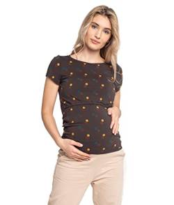 Torelle Damen 2in1 Umstandsshirt mit Stillfunktion GAJA (Braun Kreise/Kurzarm, XL) von Torelle Maternity Wear