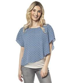 Torelle Maternity Wear 3in1 Umstandsshirt mit Stillfunktion, Modell: Elfi, blau-Weiss, XL von Torelle Maternity Wear