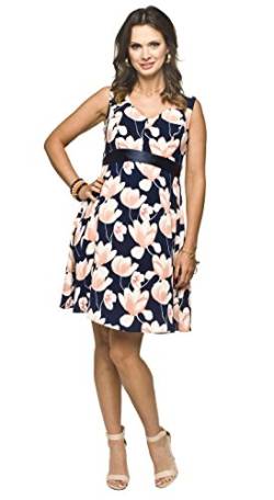 Torelle Maternity Wear Damenkleid Floral für Schwangere Sommerkleid, Umstandskleid, Modell: RIPI, beige-rosa mit Blumen, M von Torelle Maternity Wear