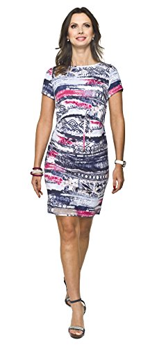 Torelle Maternity Wear Schwangerschaftsmode, 2in1 Umstandskleid mit Stillfunktion, Kleid für Schwangere, Modell: MINO, Kurzarm, blau-Amaranth, L von Torelle Maternity Wear