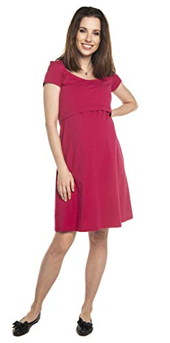 Torelle Maternity Wear Umstandskleid Stillkleid Damenkleid Sweatkleid, Modell: LULLA, Himbeerrot, XL von Torelle Maternity Wear