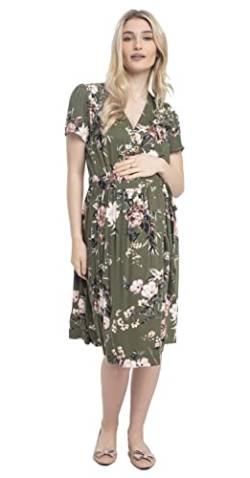 Torelle Maternity Wear Umstandskleid festlich Damenkleid Stillkleid, Modell: Vivien, Kurzarm, grün, XL von Torelle Maternity Wear