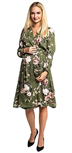 Torelle Maternity Wear Umstandskleid festlich Damenkleid Stillkleid, Modell: Vivien, Langarm, grün, XL von Torelle Maternity Wear