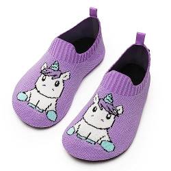 Torotto Hausschuhe Mädchen Rutschfest Leicht Pantoffeln für kinder Weiche Slippers(31-Lila 32/33EU) von Torotto