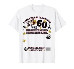 60 Geburtstag als Gästebuch zum Eintragen als Fussballer T-Shirt von Torwarthandschuhe Zubehör Fußball Geschenke Männer