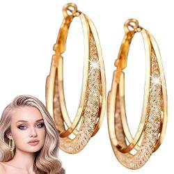 Ovale Ohrringe - Leichte und stilvolle große Creolen | Tropfenförmige Creolen, Ohrringe für Frauen, klobige Ohrringe Toseky von Toseky