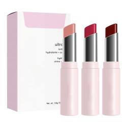 Pflegender Lippenbalsam, 3 Stück feuchtigkeitsspendende Lippenbalsams für trockene Lippen mit hohem Glanz, Schönheitsprodukte für Dating, Reisen, Arbeiten, Einkaufen, Treffen, Zuhause Toseky von Toseky