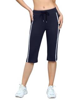 Totatuit Damen 3/4 Jogginghose Sommer Yoga Trainingshose Baumwolle Sporthose für Sport und Freizeit Fitness Activewear Leggings Sport & Outdoor Hosen mit Tasche von Totatuit