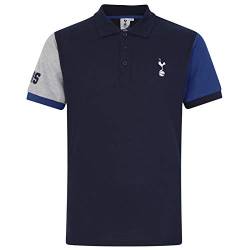 Tottenham Hotspur - Herren Polo-Shirt mit Wappen - Offizielles Merchandise - Dunkelblau mit Kontrastärmeln - XXL von Tottenham Hotspur