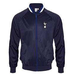 Tottenham Hotspur - Herren Trainingsjacke - Offizielles Merchandise - Dunkelblau mit gestreiftem Kragen - L von Tottenham Hotspur