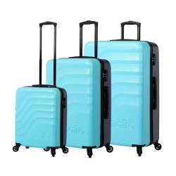 TOTTO - Weiches Koffer-Set - Bazy - Limpet Shell - Blau - DREI Koffergrößen - 360 Rollen - TSA-System - Polyesterfutter, blau, TRAVEL von Totto