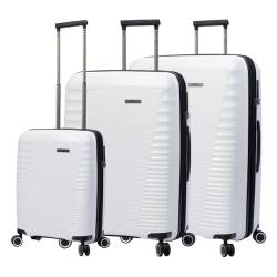 Totto Hartschalenkoffer-Set, Traveler, Weiß, DREI Koffergrößen, erweiterbares System, TSA-Material, Futter aus Polyester, weiß von Totto