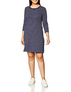 Touched by Nature Damen Organic Cotton Short and Long-Sleeve Dresses Lssiges Kleid, Langarmshirt, gestreift, Marineblau, Groß von Touched by Nature