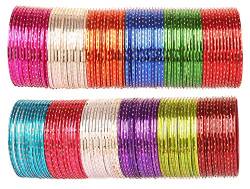 Touchstone Bunte Armband-Kollektion indischen Bollywood recht reich Blick Strukturierter Farben des Lebens Designer Schmuck Armband-Armbänder der Combo von 12 Farben für Frauen. von Touchstone