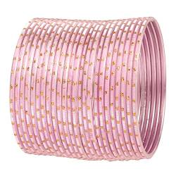 Touchstone "Colorful 2 Dozen Bangle Collection Indische Bollywood Legierung Metall Textured Pink Designer Schmuck Armreif Armbänder Set von 24 In Antique Gold Tone für Frauen von Touchstone