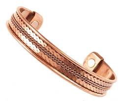 Touchstone Copper magnetische Armband tibetischen Stil. Handgeschmiedet aus massivem und hochfestem reinem Kupfer. Zarte Messingeinlage. von Touchstone