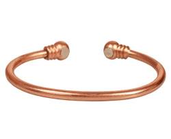 Touchstone Handcrafted by Indian Skilled Artisans Durable High Gauge Copper Peace Chakra Hand Twisted Pipe Mediation Bracelet In Natural Tone. von Touchstone