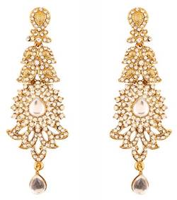 Touchstone Indische Bollywood Paisley Rhines Designer Brautschmuck Ohrringe für Frauen Gold von Touchstone