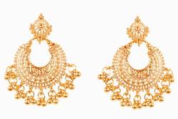Touchstone Indische Bollywood Wish Tribal Boho Chic Moon Chandbaali Theme Pearls Designer Ohrringe für Frauen Gold von Touchstone