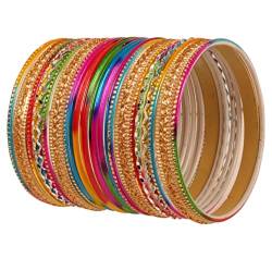 Touchstone Wunderschöne Regenbogen Armreif CollectionIndische Bollywood bunte Armreifen Armbänder für Damen 2.75 Set 2 Multicolor -2 von Touchstone