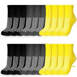 Toulite 10 Paar doppelseitige Lauffläche rutschfeste Sicherheitssocken Sturzprävention Krankenhaussocken Slipper Socken für Damen Herren, Klassische Farbe, Medium von Toulite