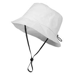 Toutacoo, Verstellbarer Hut, Unisex, alle Jahreszeiten, Baumwoll-Touch, Abnehmbarer Kinnriemen (1- Weiß) von Toutacoo