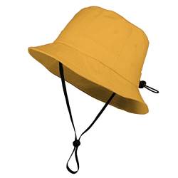 Toutacoo, Verstellbarer Hut, Unisex, alle Jahreszeiten, Baumwoll-Touch, Abnehmbarer Kinnriemen (2- Gelb) von Toutacoo