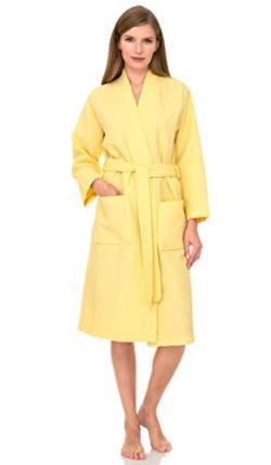 TowelSelections Bademantel, Kimono, Waffel-Muster, für Damen, Spa - Gelb - Medium-Large von TowelSelections