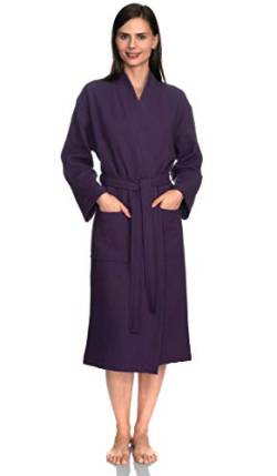 TowelSelections Bademantel, Kimono, Waffel-Muster, für Damen, Spa - Violett - Small-Medium von TowelSelections