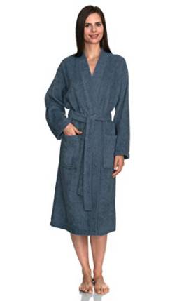 TowelSelections Damen Kimono Robe, 100% Baumwolle Frottee Bademantel, Spa Bademäntel für Frauen, Feuerstein, Small-Medium von TowelSelections