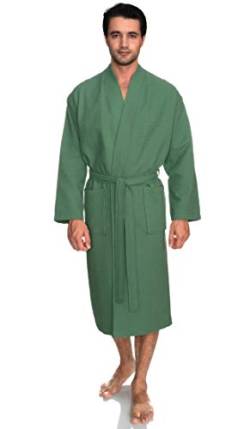 TowelSelections Herren Bademantel Kimono Waffel Spa Bademantel - Grün - Large-X-Large von TowelSelections