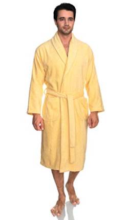 TowelSelections Herren Robe, Türkische Baumwolle Frottee Schal Bademantel - Gelb - X-Large-XX-Large von TowelSelections