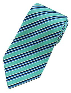 Towergem Extra lange Grün/blau Streifen Krawatte XL 160 cm lange Geschäftsanzug Herren Krawatte von Towergem