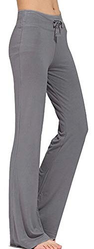 TownCat Trainingshose für Damen, Yoga-Hose, legere Yoga-Hose mit Kordelzug für Yoga und Jogger Gr.(Grau-L) von TownCat