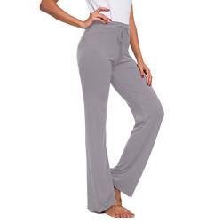 TownCat Trainingshose für Damen, Yoga-Hose, legere Yoga-Hose mit Kordelzug für Yoga und Jogger Gr.(Hellgrau-XXL) von TownCat