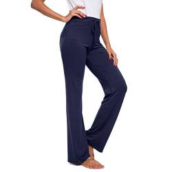 TownCat Trainingshose für Damen, Yoga-Hose, legere Yoga-Hose mit Kordelzug für Yoga und Jogger Gr.(Navy blau-XL) von TownCat