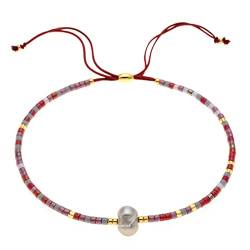 Townshine Schlichtes Miyuki Jewelry Freundschaftsarmband mit Tila-Perlen, mehrfarbig, für Damen und Mädchen, One Size, Kristall, Kristall von Townshine