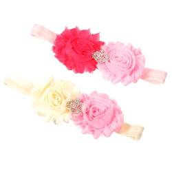 Toyvian 1 Paar Baby-blumen-stirnband Haarschmuck Stoff Schal Die Blumen Kleinkind von Toyvian