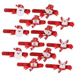 Toyvian 12St Weihnachtsschnapparmbänder Weihnachts-Slap-Bands weihnachtsparty liefert armschlinge Schlagarmbänder für Kinder Schnapparmbänder für Weihnachten Armband Pat-Ring von Toyvian
