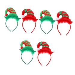 Toyvian 6 Stk Stirnband Mit Elfenmütze Weihnachtselfen-stirnbänder Weihnachtselfenmütze Weihnachtsbaum Hut Elfenmützen Für Erwachsene Feiertagshut-stirnbänder Kind Stoff Die Klingel Lustig von Toyvian