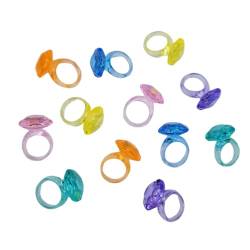 Toyvian 74St Kinder bunter Ring kinderringe schellenkranz kinder kindergeschenk kinder party werzeug Strass Edelsteine ​​Spielzeug Geschenke für Kinder Spielzeugring Kind Acryl Anhänger von Toyvian