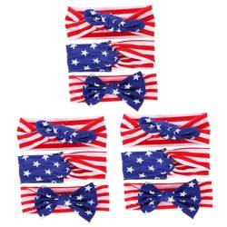 Toyvian 9 Stk Ohr Stirnband haarschmuck stirnbänder US Flagge patriotisches Haarband mit Schleife elastische Haargummis Kappen -Haarband -Stirnband Amerikanischer Stil Schal von Toyvian