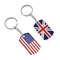 Toyvian Schlüsselanhänger mit amerikanischer Flagge, britische Flagge, Schlüsselanhänger, Souvenir, Anhänger für Tasche, zum Aufhängen, Ornament für Geburtstag, Neujahr, Geschenk, 2 Stück von Toyvian