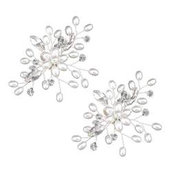 Toyvian Schuhclips Damen Perlen Strass Blumen Design Schmuck Accessoires für Hochzeit Braut Frauen 1 Paar (Weiß) von Toyvian