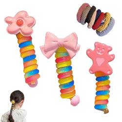 Colorful Telephone Wire Hair Bands for Kids,2023 New Spiral Hair Ties Phone Cord,Braided Telephone Wire Hair Bands,Spiral Hair Ties Phone Cord for Women Girl (A) von TrEgoo