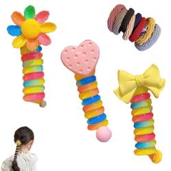 Colorful Telephone Wire Hair Bands for Kids,2023 New Spiral Hair Ties Phone Cord,Braided Telephone Wire Hair Bands,Spiral Hair Ties Phone Cord for Women Girl (D) von TrEgoo