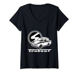 Damen Trabant Logo Trabi Auto Trabant 601 T-Shirt mit V-Ausschnitt von Trabant Trabbi Trabi Pappe DDR Geschenke