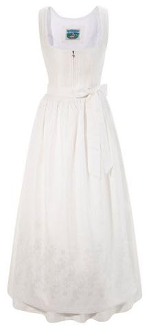 Dirndl lang 92 cm Helena weiß Deiser, Gr. 40 von Trachten Deiser