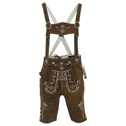 Trachten Lord Oktoberfest Lederhose Trachten Lederhose Herren Kurz Lederhose bayrische Lederhosen Traditionelle Lederhose mit Hosenträger Gr. 46-64 (as3, Numeric, Numeric_54, Regular, Short) von Trachten Lord